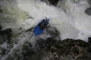 Daniel Stewart drops Big Boy on the Raven Fork. Photo credit Fergus Coffey